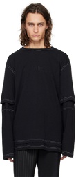 MM6 Maison Margiela Black Layered Long Sleeve T-Shirt