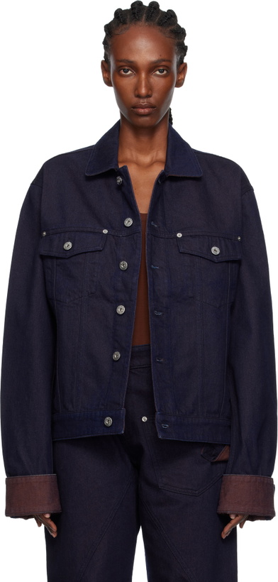 Photo: JW Anderson Navy Turn Up Cuff Denim Jacket