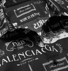 Balenciaga - Oversized Printed Cotton-Poplin Shirt - Black