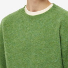 Drake's Men's Brushed Shetland Crew Knit in Green