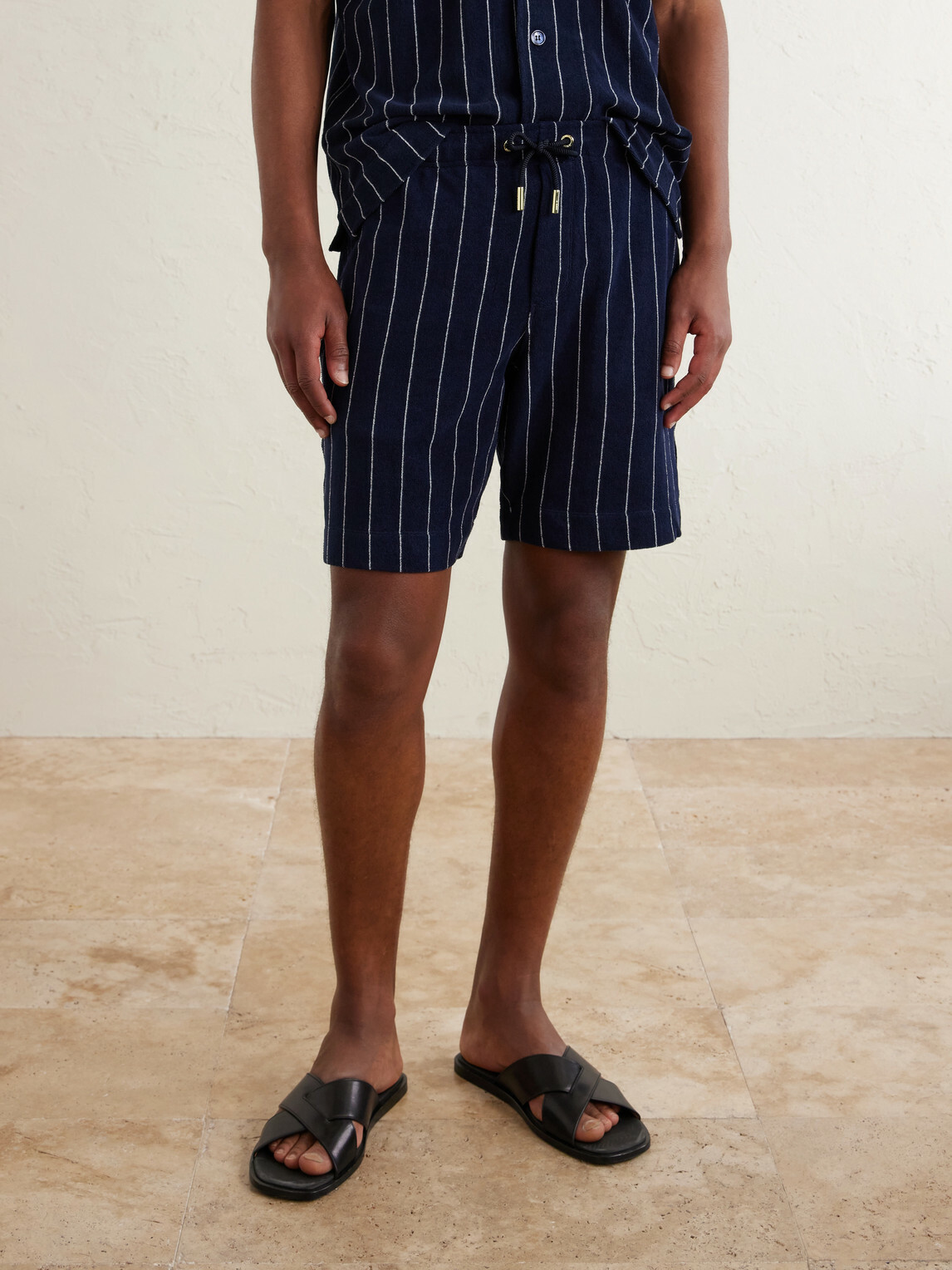 Orlebar Brown - Trevone striped cotton-terry shorts - Blue