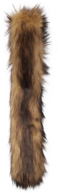 Photo: Simone Rocha Brown Slim Faux-Fur Scarf
