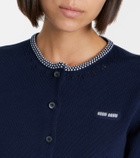 Miu Miu Logo cropped cotton cardigan