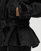 ROTATE Birger Christensen DENIM BIKER JACKET Black Womens Windbreaker