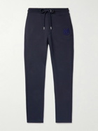 Moncler - Tapered Logo-Appliquéd Cotton-Jersey Sweatpants - Blue