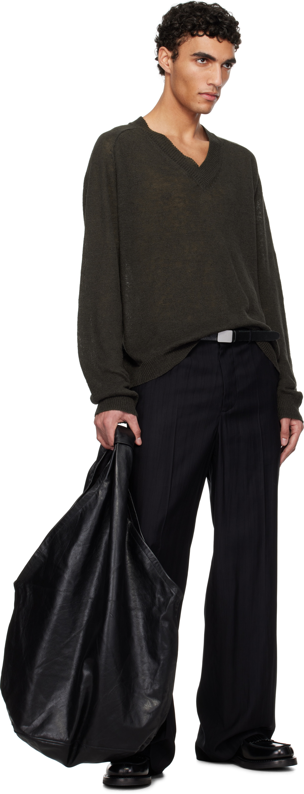OUR LEGACY Khaki Rue V-Neck Sweater Our Legacy