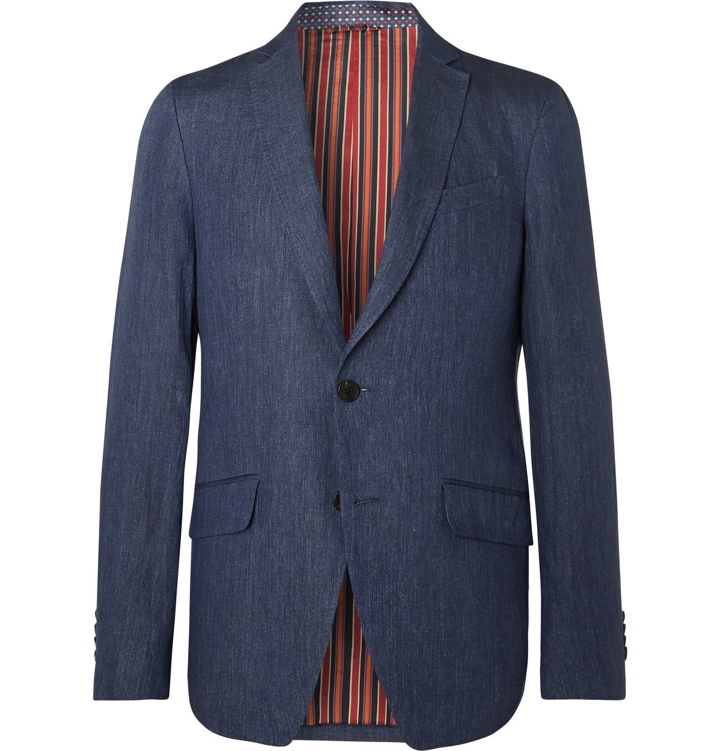 Photo: Etro - Navy Slim-Fit Unstructured Linen Suit Jacket - Blue