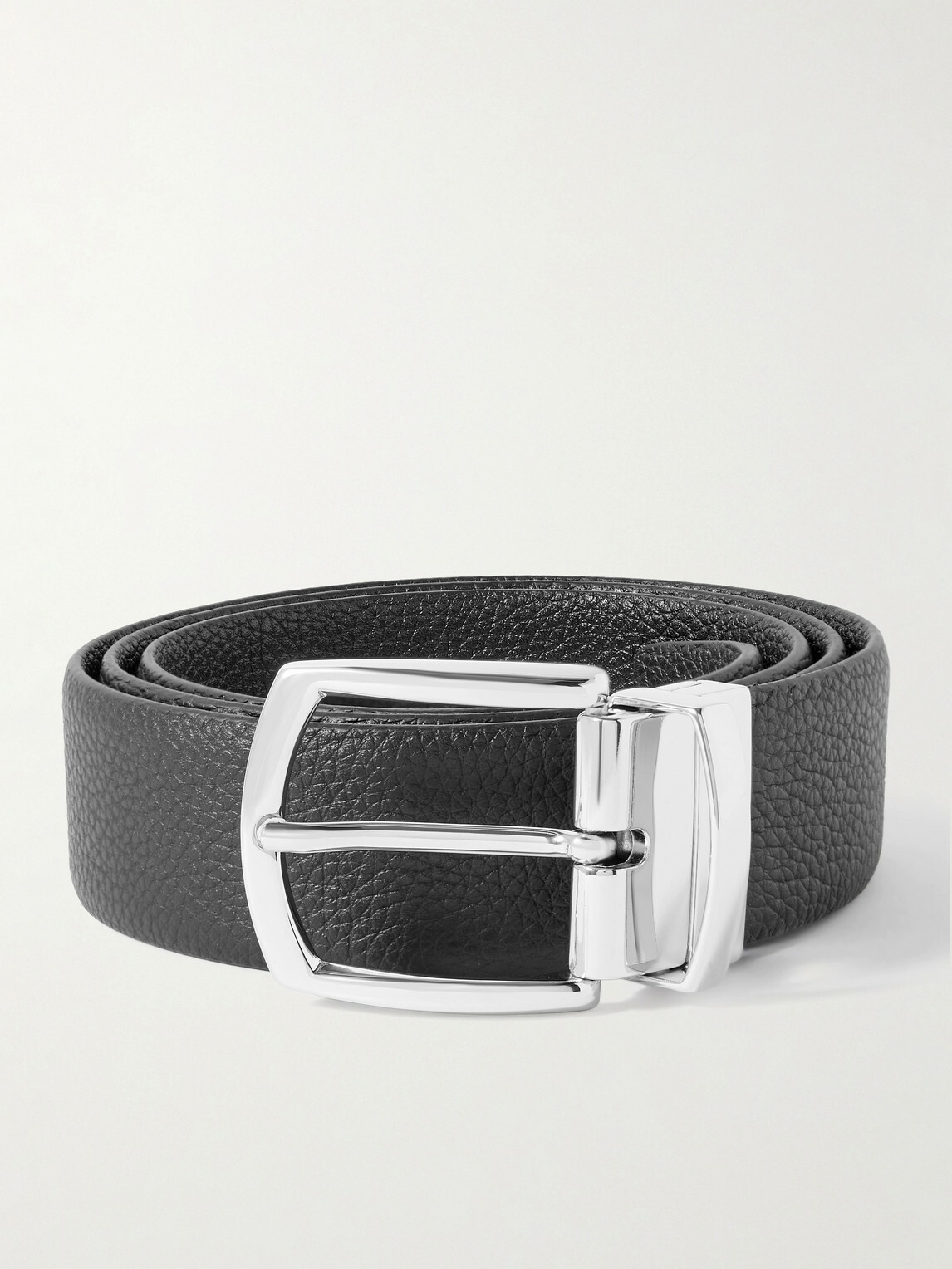 Anderson's - 3.5cm Full-Grain Leather Belt - Black