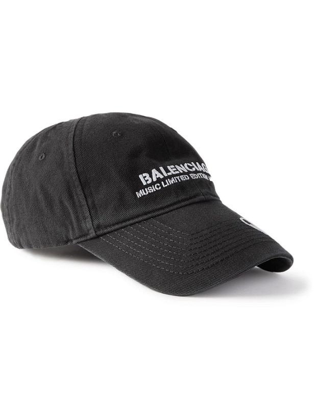 Photo: Balenciaga - RuPaul Embroidered Cotton-Twill Baseball Cap - Black