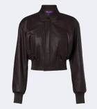 Ralph Lauren Collection Noland cropped leather bomber jacket