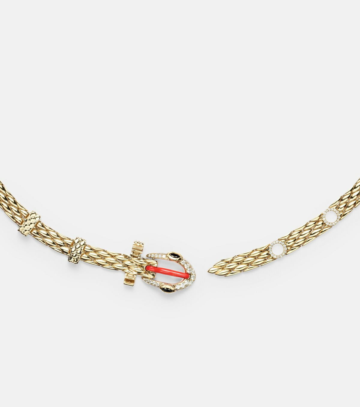 Yvonne Léon Python 9kt gold choker with diamonds