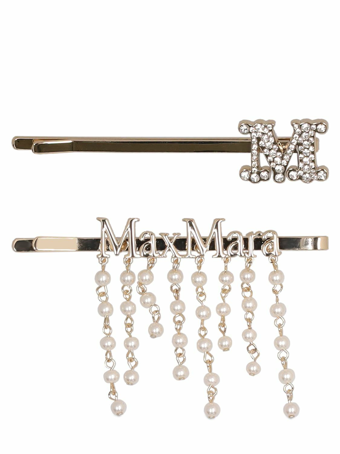 MAX MARA - Set Of 2 Faux Pearl & Crystal Hair Clips Max Mara