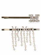 MAX MARA - Set Of 2 Faux Pearl & Crystal Hair Clips