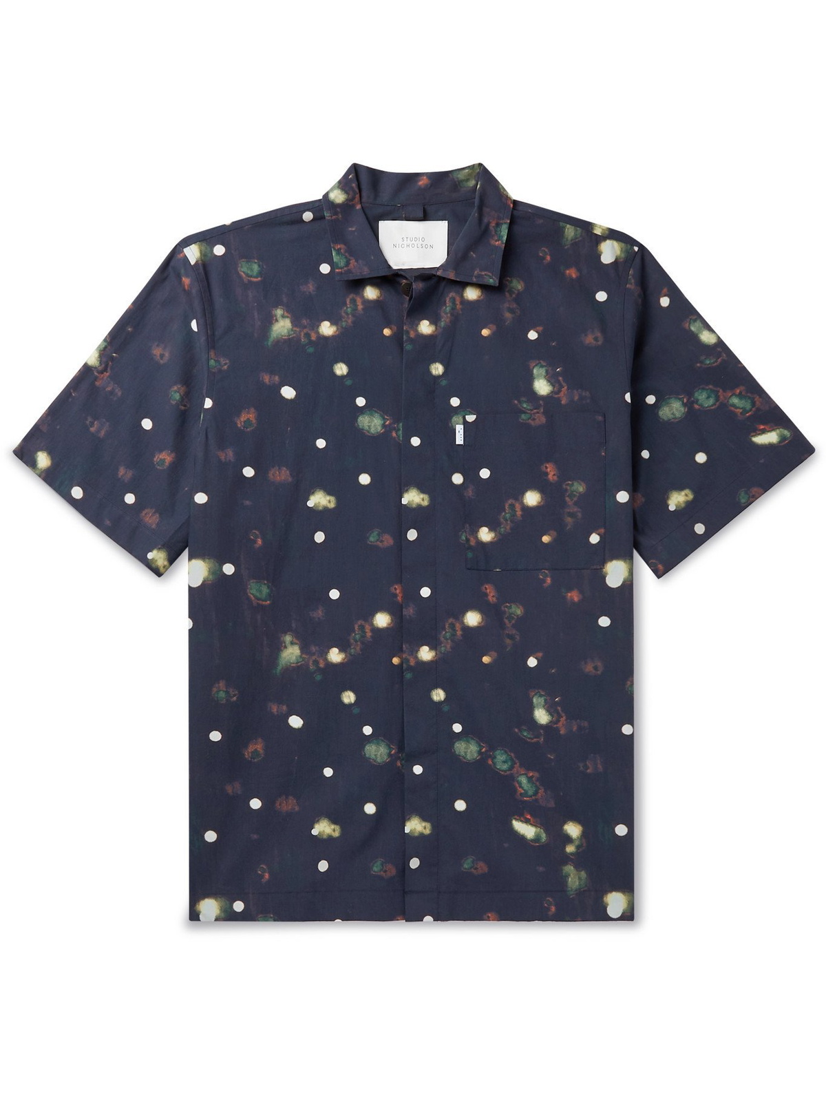 STUDIO NICHOLSON - Zanza Printed Cotton-Poplin Shirt - Blue Studio