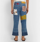 Loewe - Paula's Ibiza Fisherman Wide-Leg Cropped Patchwork Denim Jeans - Blue