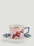 Set of Two Il Viaggio di Nettuno Coffee Cup and Saucer in Multicolour