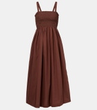 Heidi Klein Grasse shirred cotton poplin midi dress