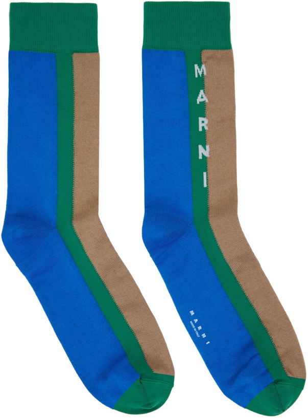 Photo: Marni Blue & Brown Logo Socks