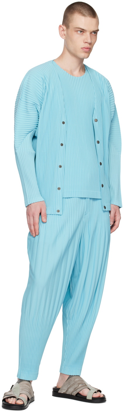 HOMME PLISSÉ ISSEY MIYAKE Blue Color Pleats T-Shirt Homme