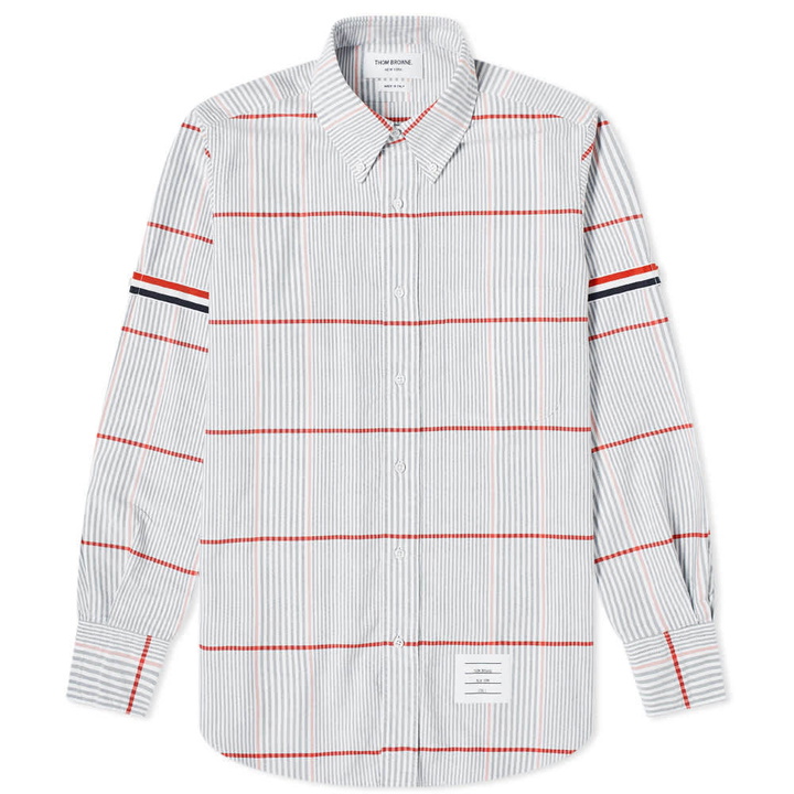 Photo: Thom Browne Armband Button Down Oxford Check Shirt