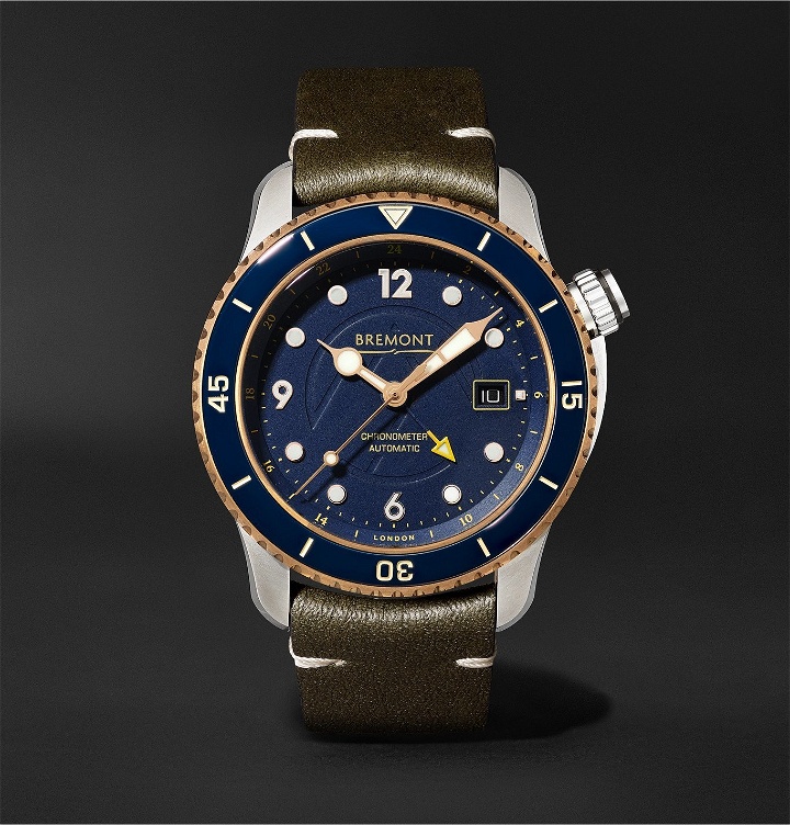 Photo: Bremont - Project Possible Limited Edition Automatic Chronometer 43mm Titanium, Bronze and Leather Watch - Blue
