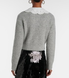 Self-Portrait Embellished lace-trimmed cardigan