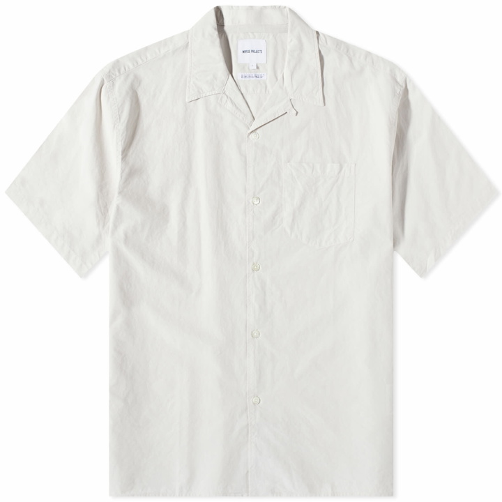 Photo: Norse Projects Men's Carsten Tencel Short Sleeve Shirt in Marble White
