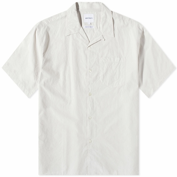 Photo: Norse Projects Men's Carsten Tencel Short Sleeve Shirt in Marble White