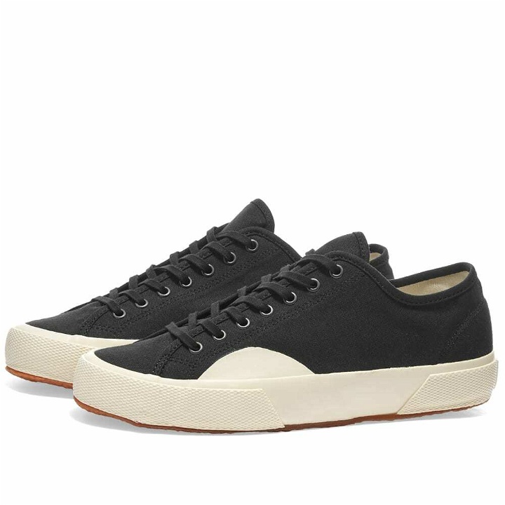 Photo: Artifact by Superga Men's 2431-D Canvas Sneakers in Black/Off White