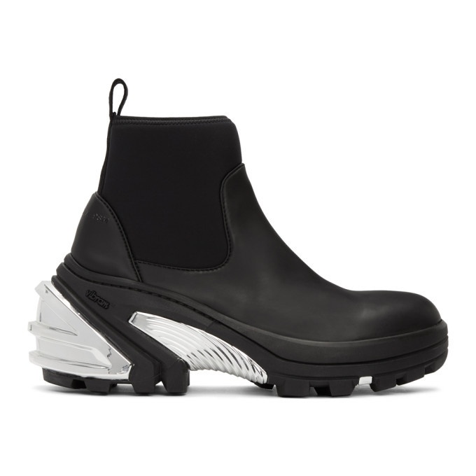 Photo: 1017 ALYX 9SM Black and Silver Rubber Boots