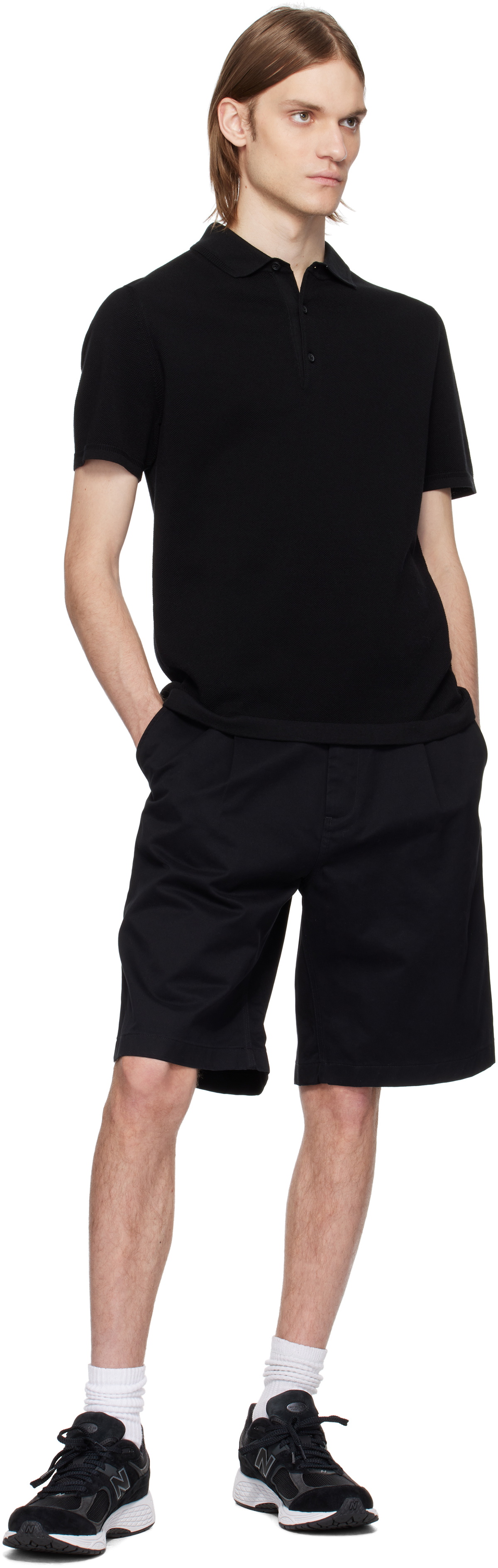 Reigning Champ Black Supima Pique Ace Polo