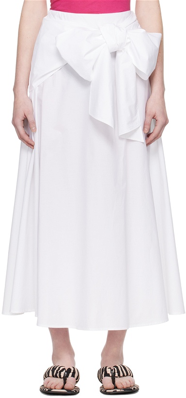 Photo: MSGM White Bow Maxi Skirt
