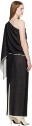 La Collection Black Macha Raw Scarf Top