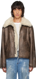 Séfr Brown Asante Faux-Leather Jacket
