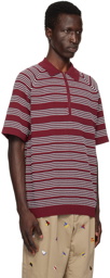 BEAMS PLUS Red Jacquard Polo