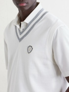 Brunello Cucinelli - Logo-Embroidered Cotton Golf Sweater Vest - White