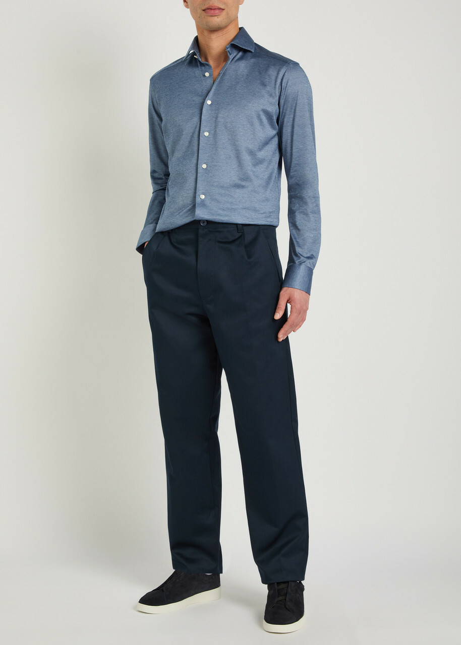 Eton Cotton Shirt Dark Blue