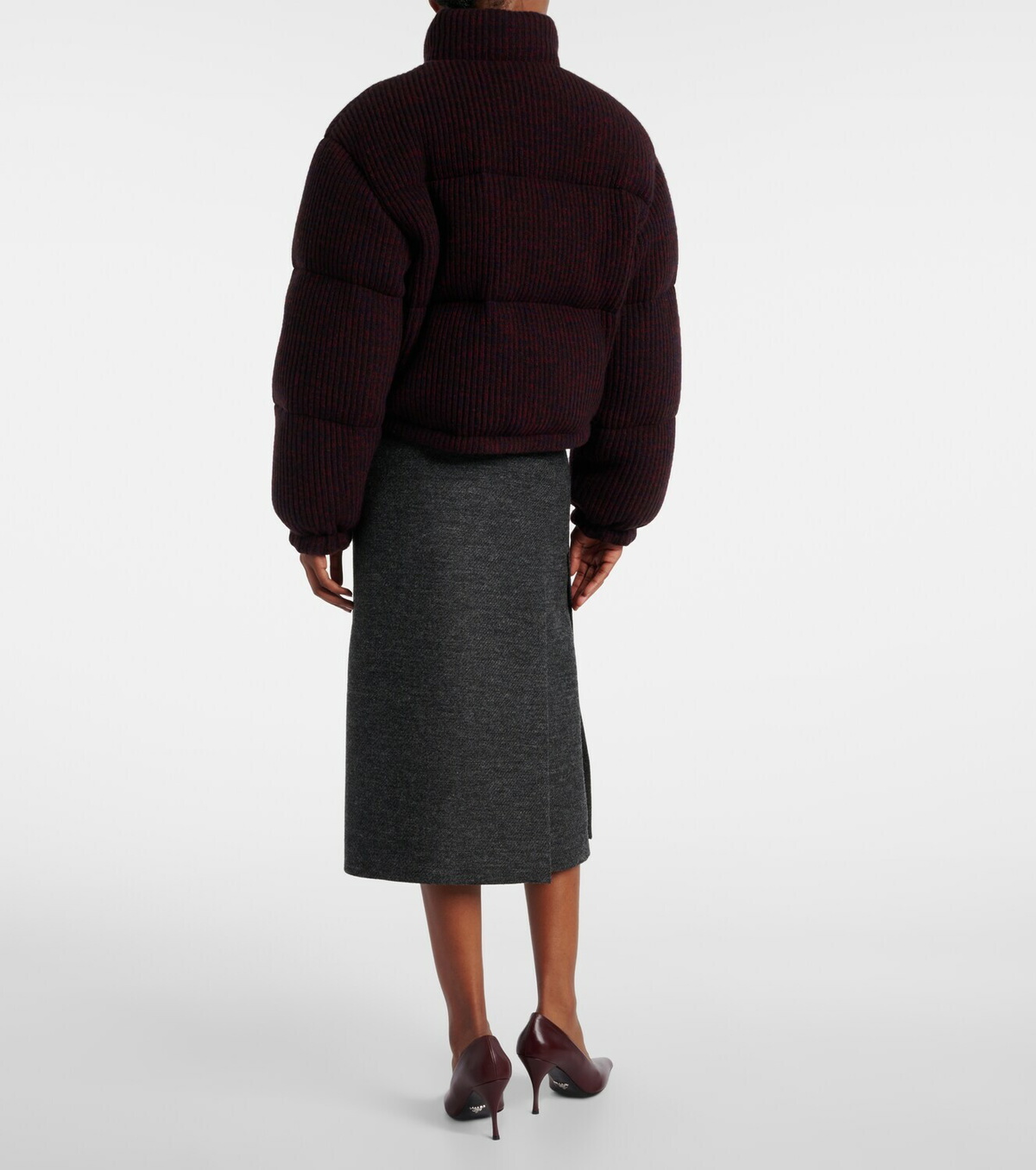 Prada Cropped wool and cashmere down jacket