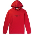 Givenchy - Logo-Print Loopback Cotton-Jersey Hoodie - Red