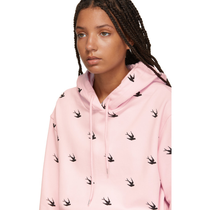 McQ Alexander McQueen Pink Swallow Hoodie McQ Alexander McQueen