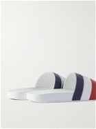 Moncler - Basile Logo-Embossed Striped Rubber Slides - White