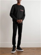 Alexander McQueen - Logo Webbing-Trimmed Cotton-Jersey Sweatshirt - Black