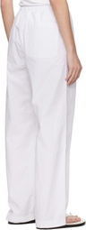 CDLP White Drawstring Trousers