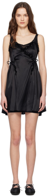 Photo: Simone Rocha Black Negligee Satin Patchwork Ballet Minidress