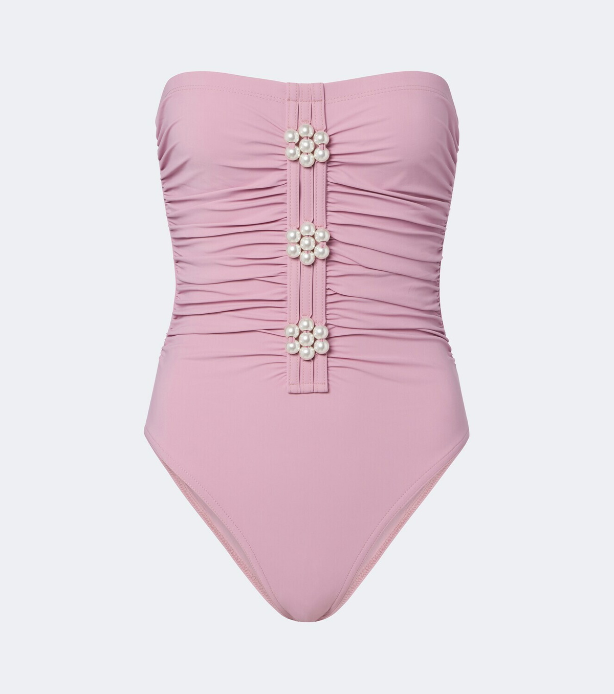 Karla Colletto Maya embellished ruched swimsuit