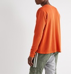 Greg Lauren - Waffle-Knit Cotton-Blend Jersey T-Shirt - Orange