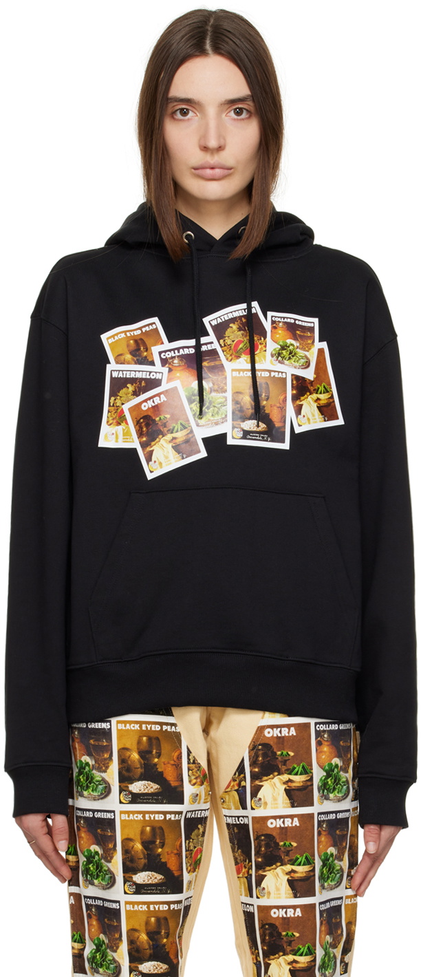 Sky High Farm Workwear Black Denim Tears Edition Printed Hoodie