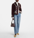 Rixo Jude embroidered wool-blend jacket