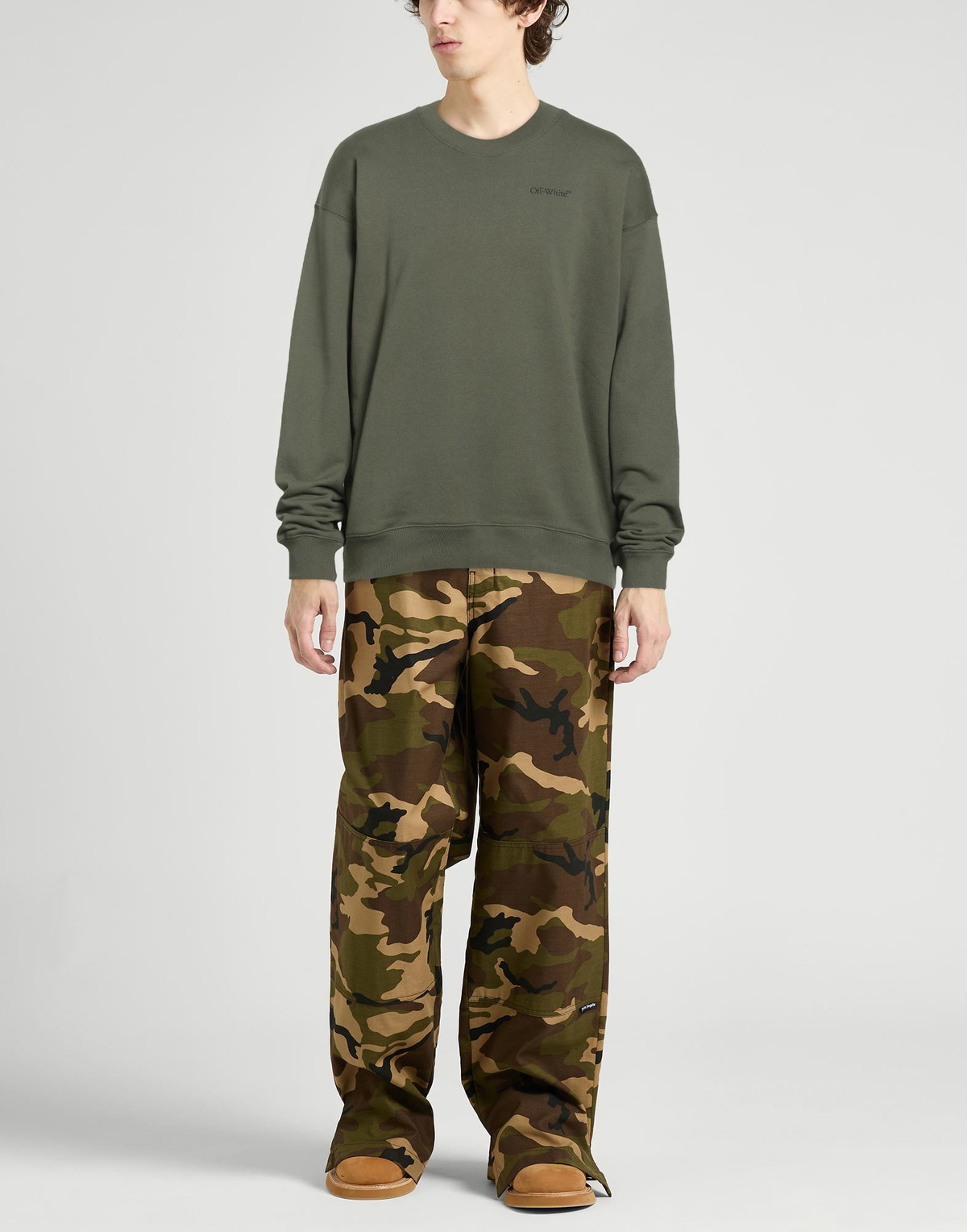 Off-white Mens Sweatshirt Military in Green