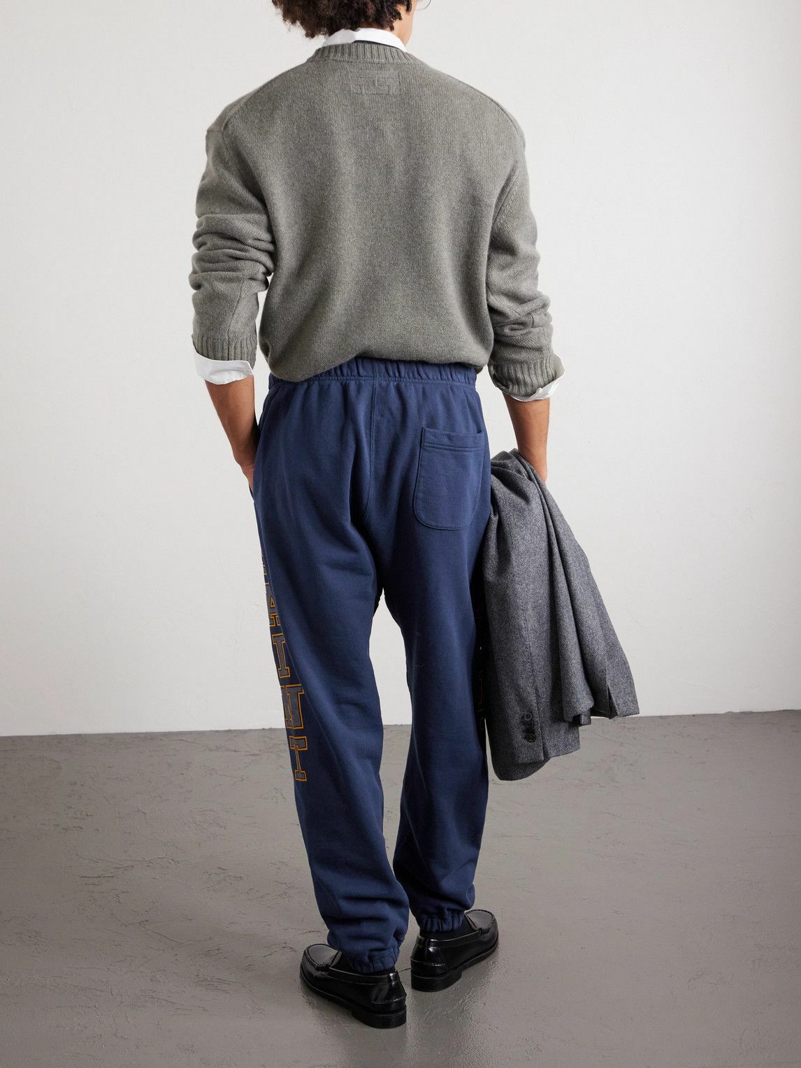 SAINT MXXXXXX - Saint College Logo-Print Cotton-Jersey Sweatpants - Blue